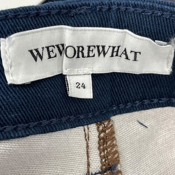 WeWoreWhat Plaid Color Block Icon Jeans, Size 24 - Brown/Navy - NWT - Picture 3 of 6